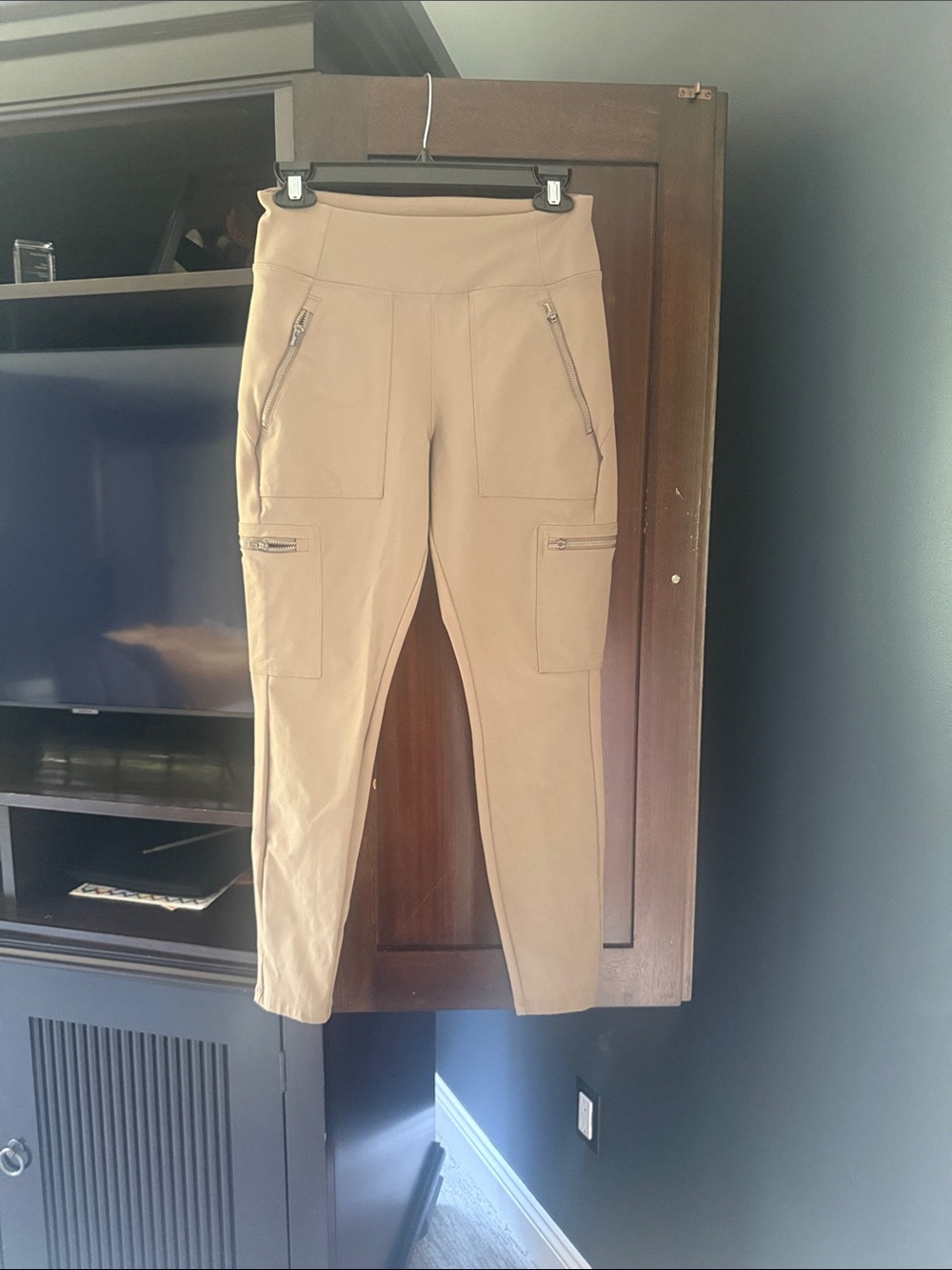 Athleta Tan Cargo Ponte Skinny Pants